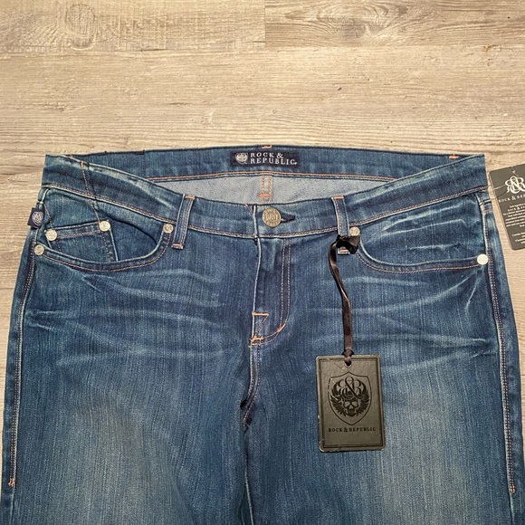 Rock & Republic Kasandra Bootcut Blue Jeans Women's Size 32 New With Tags - Picture 3 of 9
